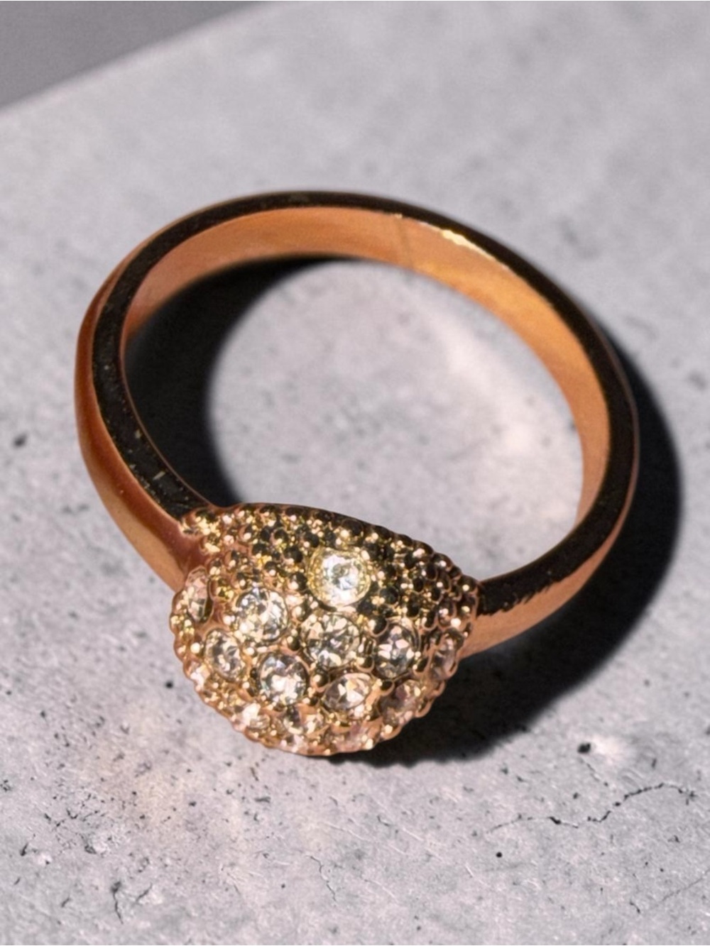 Gold-Tone Vintage Avon Dome Cluster Ring Size 8